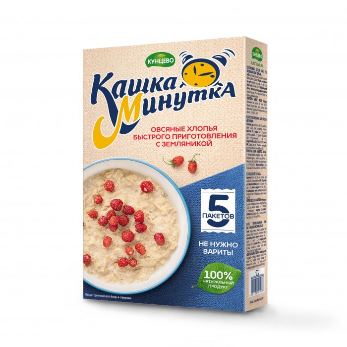 Хлопья овсяные "Кашка-Минутка" с  земляникой