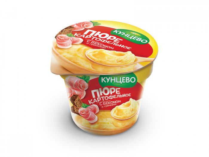 Картофельное пюре со вкусом бекона и гренками