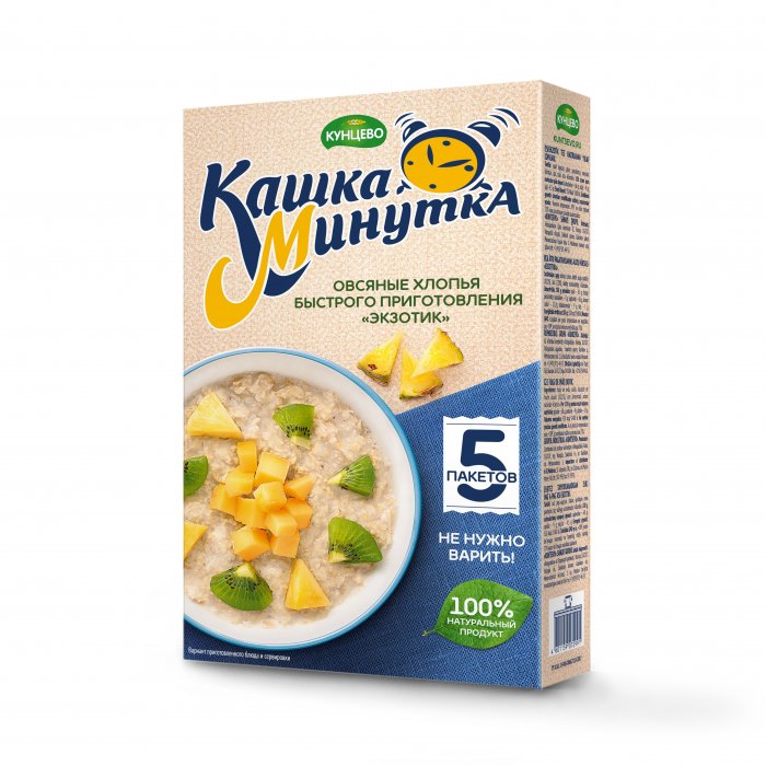 Хлопья овсяные "Кашка-Минутка" тропические фрукты "экзотик"  185 г