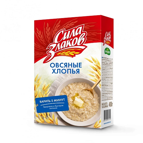 Oatmeal Flakes «Sila Zlakov» (3-5 minutes cooking) 400 g, carton
