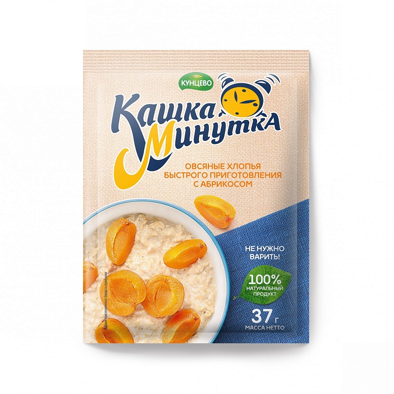 Хлопья овсяные "Кашка-Минутка" с абрикосом 37г