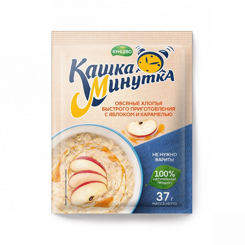 Хлопья овсяные "Кашка-Минутка" яблоко с карамелью