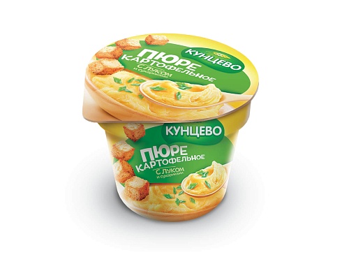 Картофельное пюре с луком и сухариками