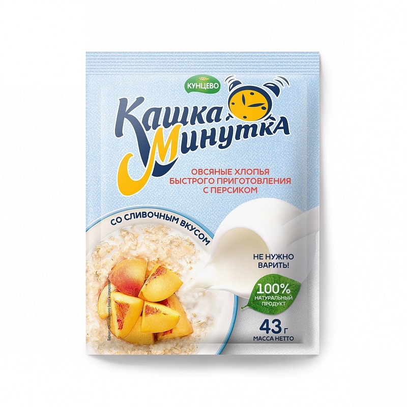 Хлопья овсяные со сливками "Кашка-Минутка" с персиком