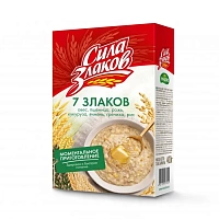 Cereal Flakes-Mix of 7 «Sila Zlakov» (Mix of oats, rye, wheat, corn, barley, buckwheat and rice flakes) 400 g, carton