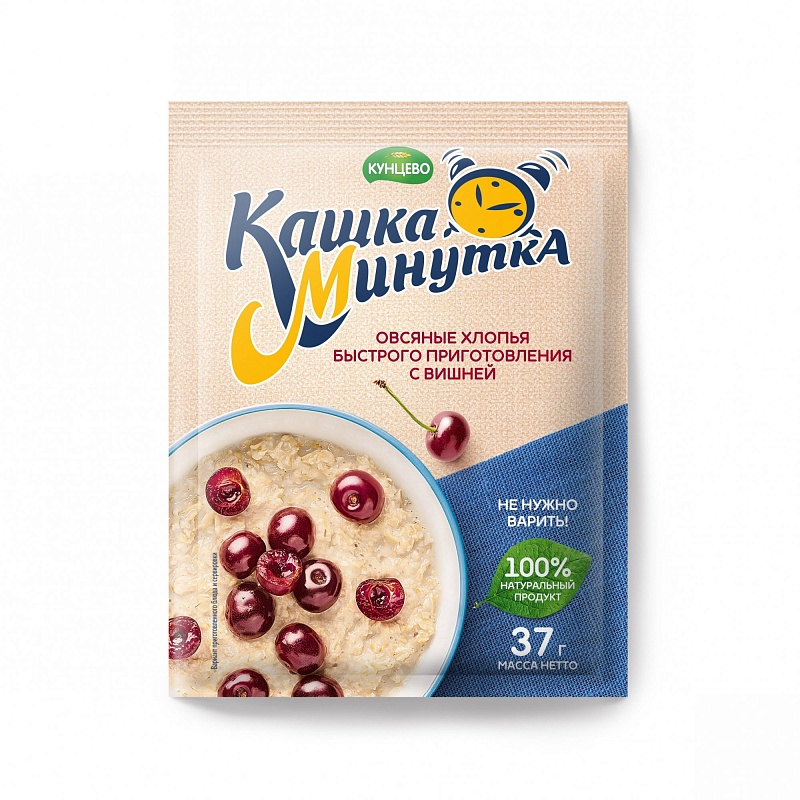 Хлопья овсяные "Кашка-Минутка" с  вишней 37 г