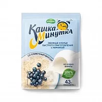 Хлопья овсяные со сливками Кашка-Минутка с черникой