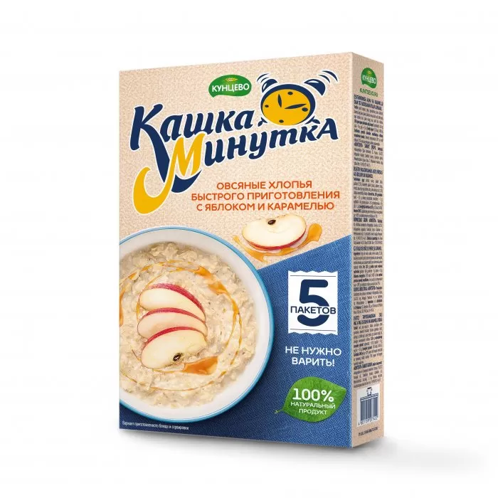 Хлопья овсяные "Кашка-Минутка" яблоко с карамелью 185 г